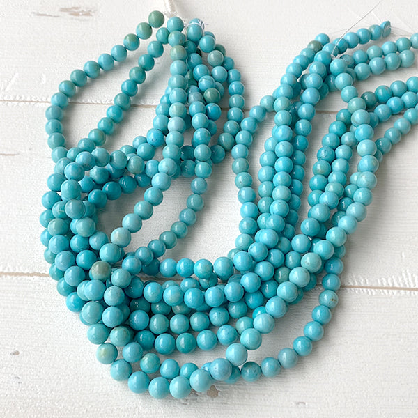 Turquoise (Round Plain) Size: Approx. 8mm Hole diameter: Approx. 0.5-0.6mm
