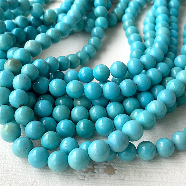Turquoise (Round Plain) Size: Approx. 8mm Hole diameter: Approx. 0.5-0.6mm