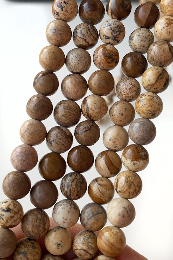Picture jasper (round plain) Hole diameter approx. 0.7-0.8mm