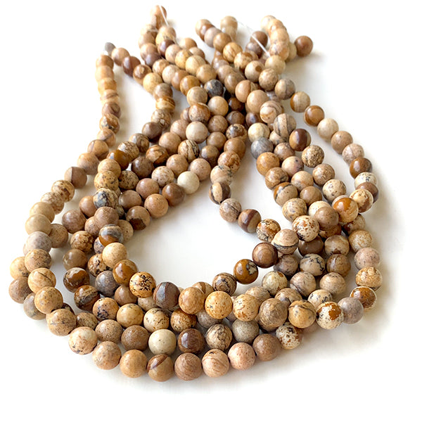 Picture jasper (round plain) Hole diameter approx. 0.7-0.8mm