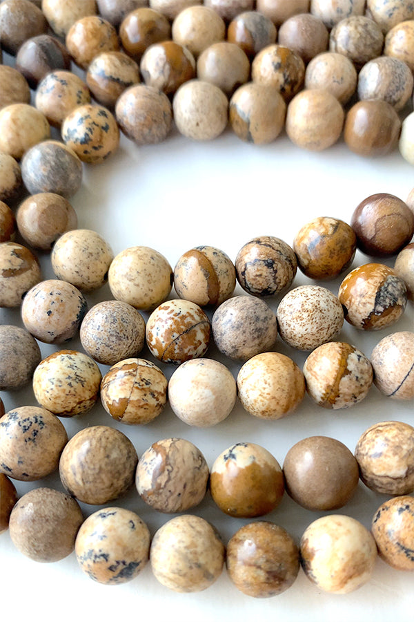 Picture jasper (round plain) Hole diameter approx. 0.7-0.8mm