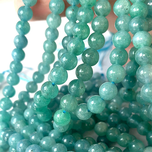 Aventurine ink quartz (round plain) Size: Approx. 6mm Hole diameter: Approx. 0.6-0.7mm