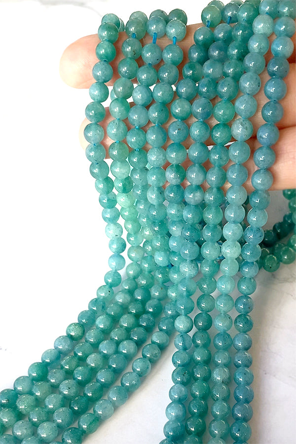 Aventurine ink quartz (round plain) Size: Approx. 6mm Hole diameter: Approx. 0.6-0.7mm