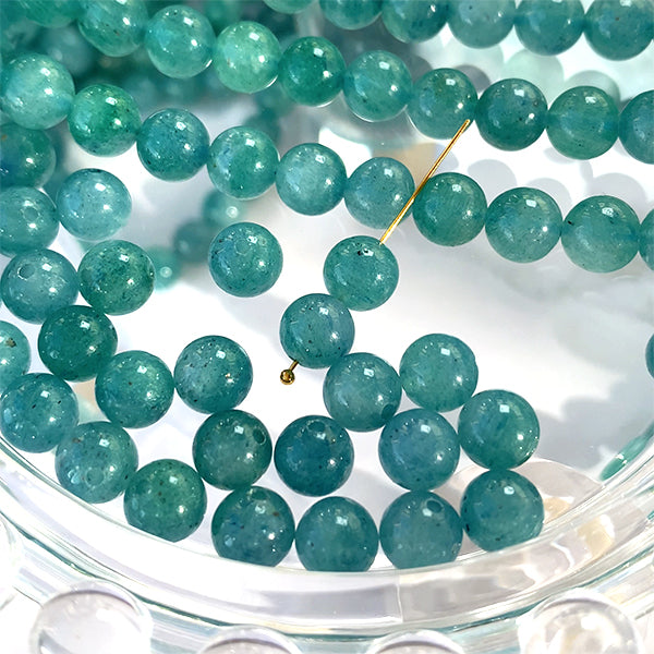 Aventurine ink quartz (round plain) Size: Approx. 6mm Hole diameter: Approx. 0.6-0.7mm