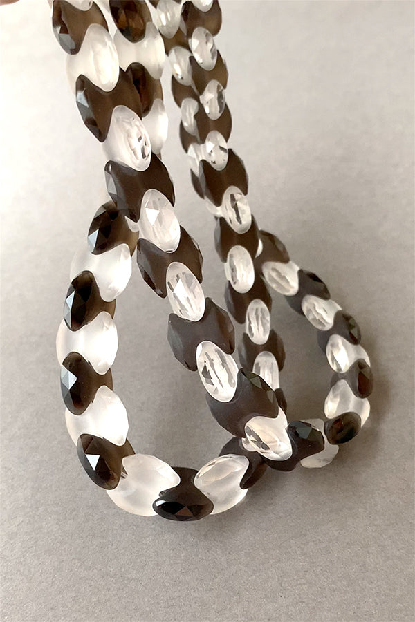 Smoky quartz crystal frosted (butterfly) S, M, L size hole diameter approx. 0.7mm 2 pieces