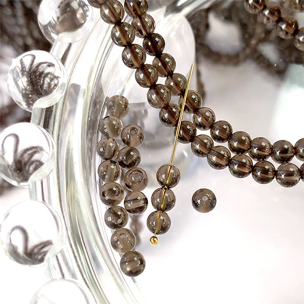 Smoky quartz (round plain) Size approx. 3mm Approx. 0.6-0.7mm