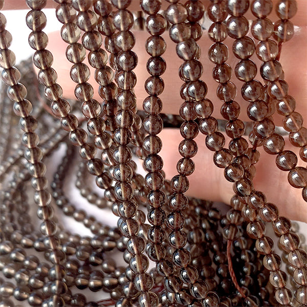 Smoky quartz (round plain) Size approx. 3mm Approx. 0.6-0.7mm