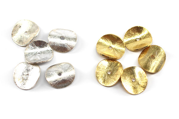 Silver 925 (disc wave hairline) size about 14×12mm thickness 1mm 1 piece