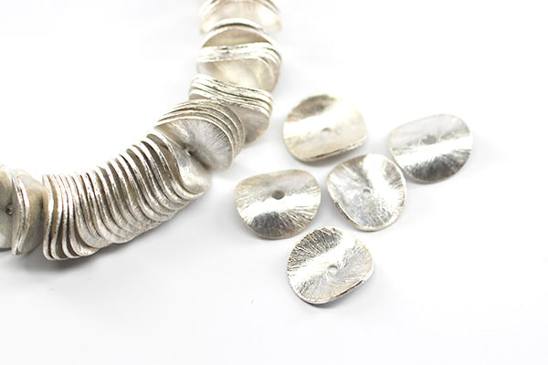 Silver 925 (disc wave hairline) size about 14×12mm thickness 1mm 1 piece