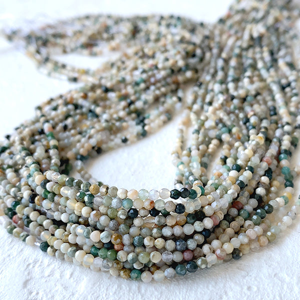 Indian agate (round cut) Size: Approx. 2mm