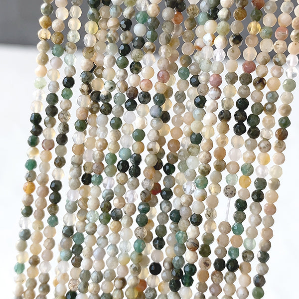 Indian agate (round cut) Size: Approx. 2mm