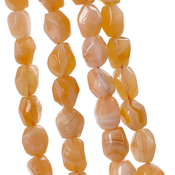Botswana Agate (Tumble Cut) Orange Size approx. 9-10 x 8-9mm 5 pieces