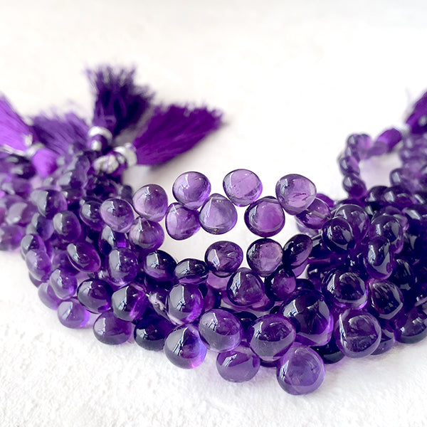 Amethyst (flat maroon plain) Size: approx. 5-9 x 5.5-8.5 mm Hole diameter: approx. 0.4-0.5 mm