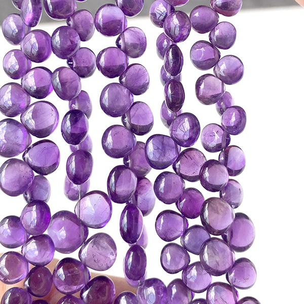 Amethyst (flat maroon plain) Size: approx. 5-9 x 5.5-8.5 mm Hole diameter: approx. 0.4-0.5 mm