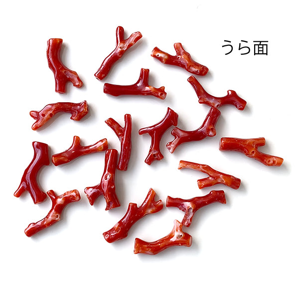 Blood red coral (branch) 19-36 Size: approx. 19.5-23 x 8-12 mm Hole diameter: approx. 0.8 mm 1 piece