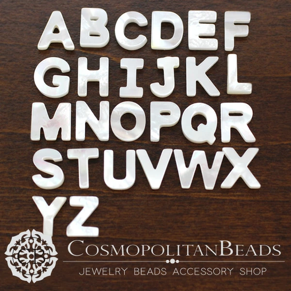 Shell Seashell Mother of Pearl (Alphabet Initial) N~Z Size Average Approx. 8×9mm Thickness Approx. 2.5mm Hole Diameter Approx. 0.7~0.8mm 1 piece