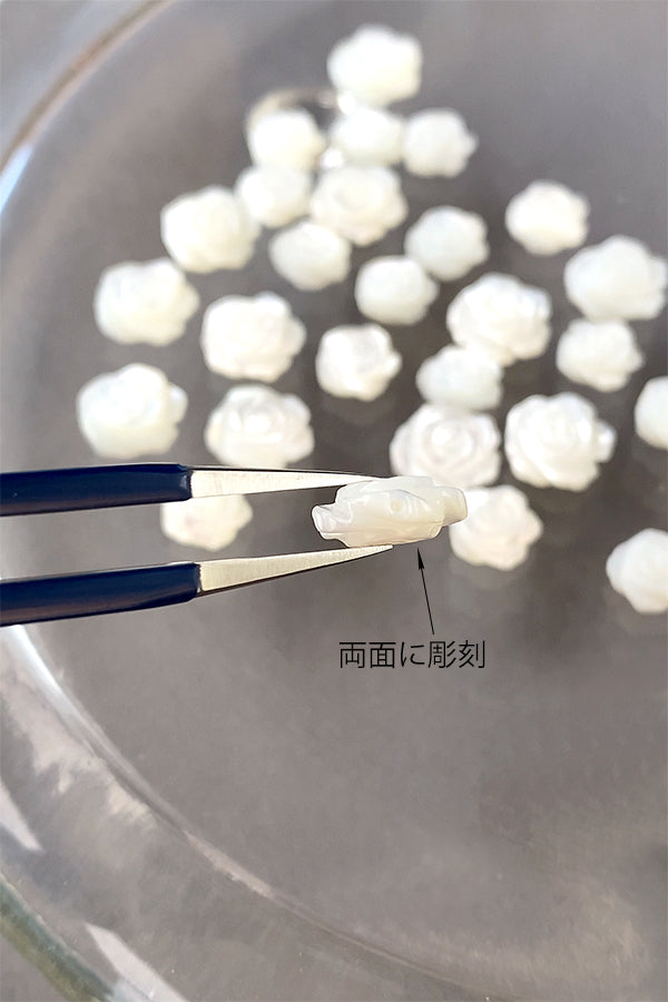 イングリッシュローズ (両面彫刻) 穴径 約0.7mm 1個