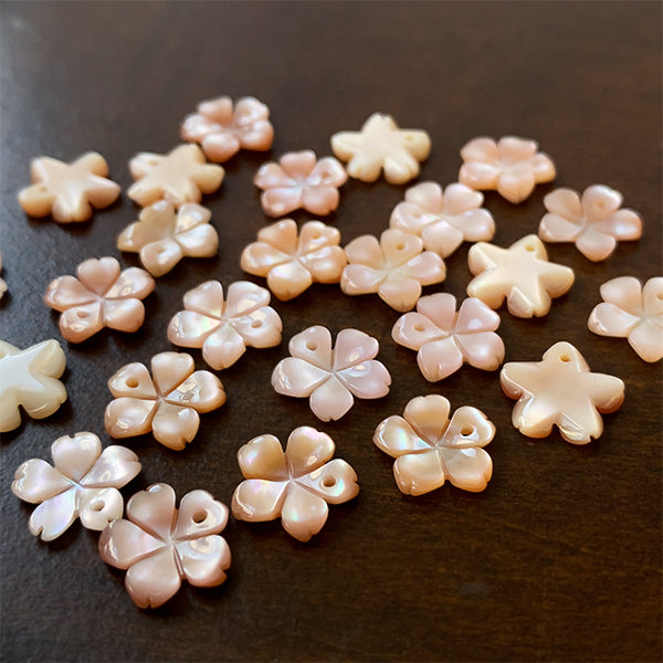 ピンクシェル (桜 さくら サクラ) トップホール 大きさ 約10mm 穴径 約0.8mm