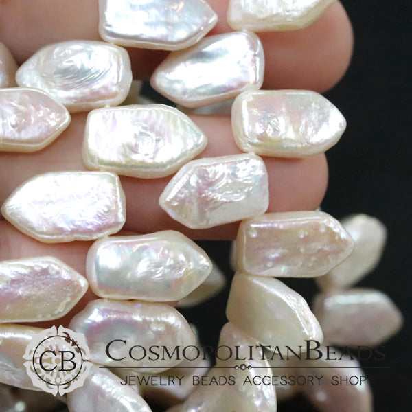 【淡水パール】 (五角形 剣形) 大きさ 約8~9×14~15mm 穴径 約0.5mm