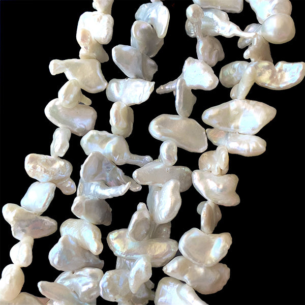 Freshwater pearl (baroque loquat) size about 2.5-8×8-14mm hole diameter about 0.4-0.5mm