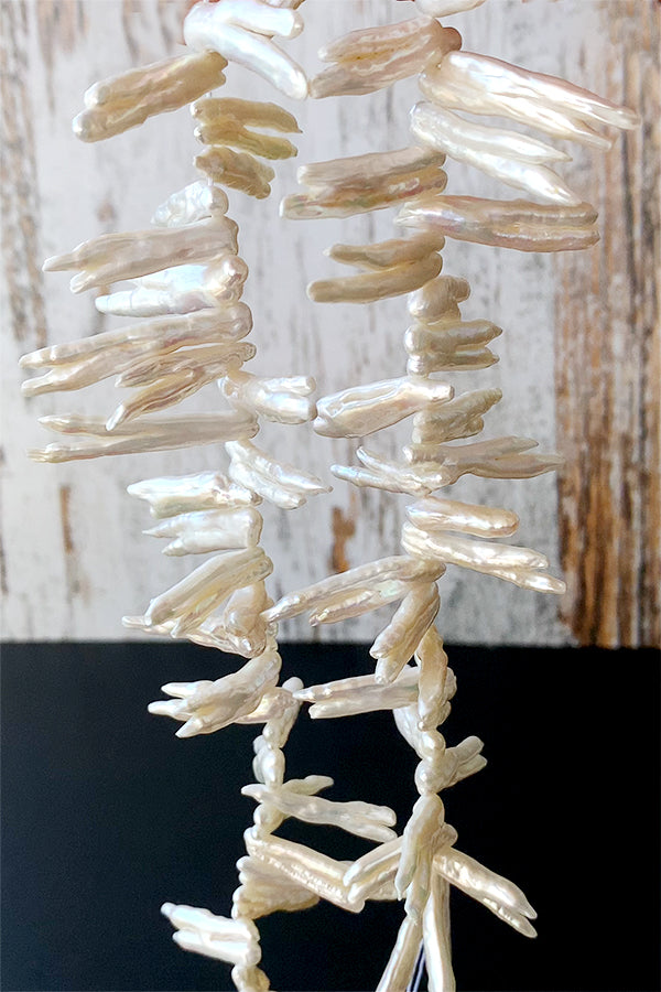 淡水パール (スティック ビワ 枝) 大きさ 約5~8×20~35mm 穴径 約0.4~0.5mm 5個