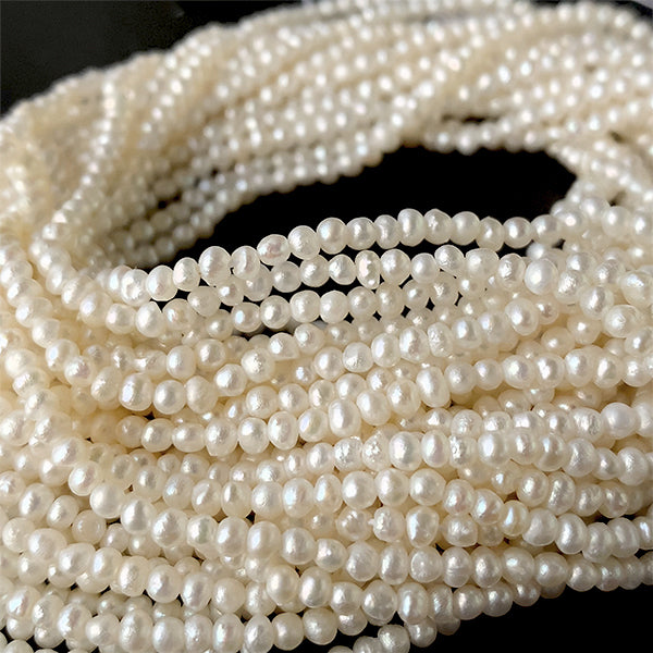 【淡水パール】 (ポテト) 大きさ 約2~2.5×2.5~2.8mm 穴径 約0.4~0.5mm