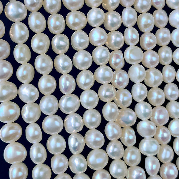 Freshwater pearl (flat potato) Size: approx. 5.5-6 x 6-6.5 mm