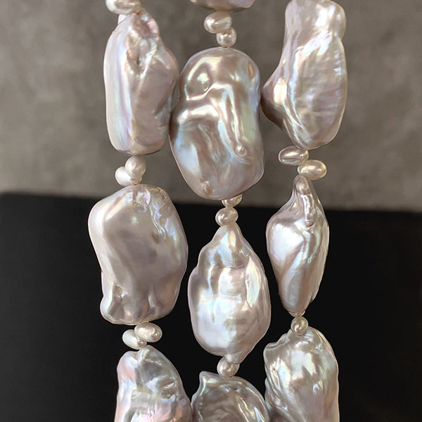 淡水パール (バロック) グレー 大きさ 約20~27×14~15mm 穴径 約0.5mm 1連 約25cm 約9個 ライス 約4×5.5mm 約0.4mm 16個