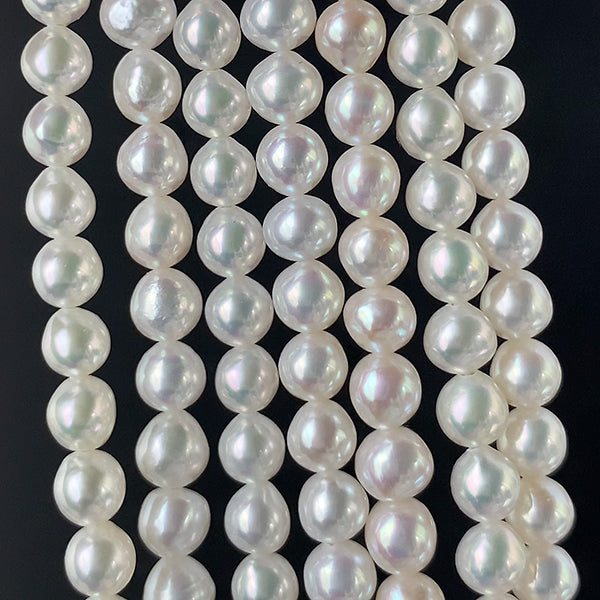 【淡水パール】 (ポテト) 大きさ 約4~5×4.5~5mm 穴径 約0.4~0.5mm