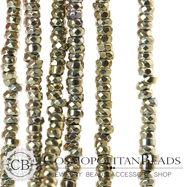 Hematite (button cut) Color Light gold Size Approx. 1 x 2mm Hole diameter Approx. 0.8mm Approx.