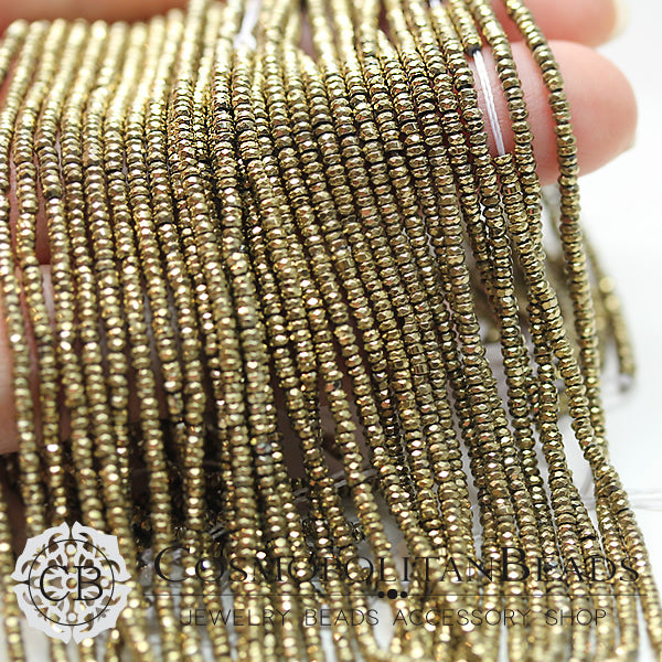 Hematite (button cut) Color Light gold Size Approx. 1 x 2mm Hole diameter Approx. 0.8mm Approx.