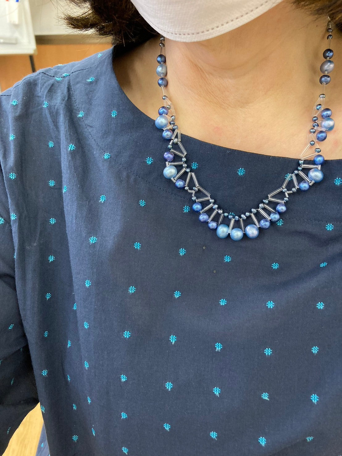 [Handmade Kit] Sakiko Kusanagi Pearl Tiara Necklace Blue