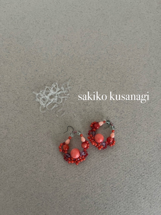 [Handmade Kit] Sakiko Kusanagi Coral Baroque Earrings