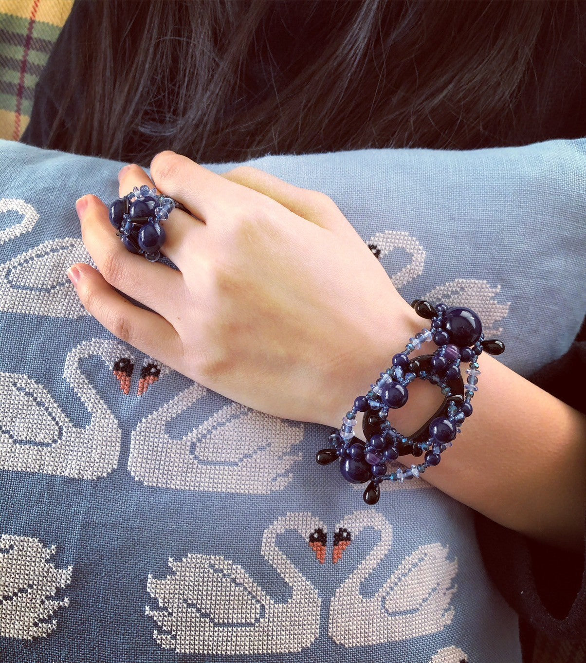 [Handmade Kit] Sakiko Kusanagi Navy Bracelet