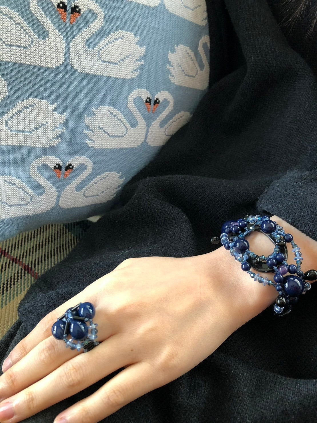 [Handmade Kit] Sakiko Kusanagi Navy Bracelet