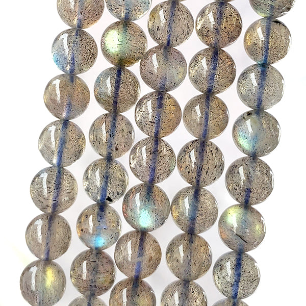 【Natural Stone】 Labradorite (Round Plain) Size: approx. 6mm Hole diameter: approx. 0.7-0.8mm