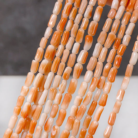 サンゴ （竹　ライス） ナチュラルピンク 大きさ　約4～6×2.5～3mm 穴径　約0.4～0.5mm