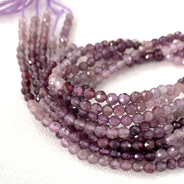 [Natural Stone] Spinel (Round Cut) Purple Size: approx. 3.2-3.2 x 3.4-3.5mm Hole diameter: approx. 0.4-0.5mm