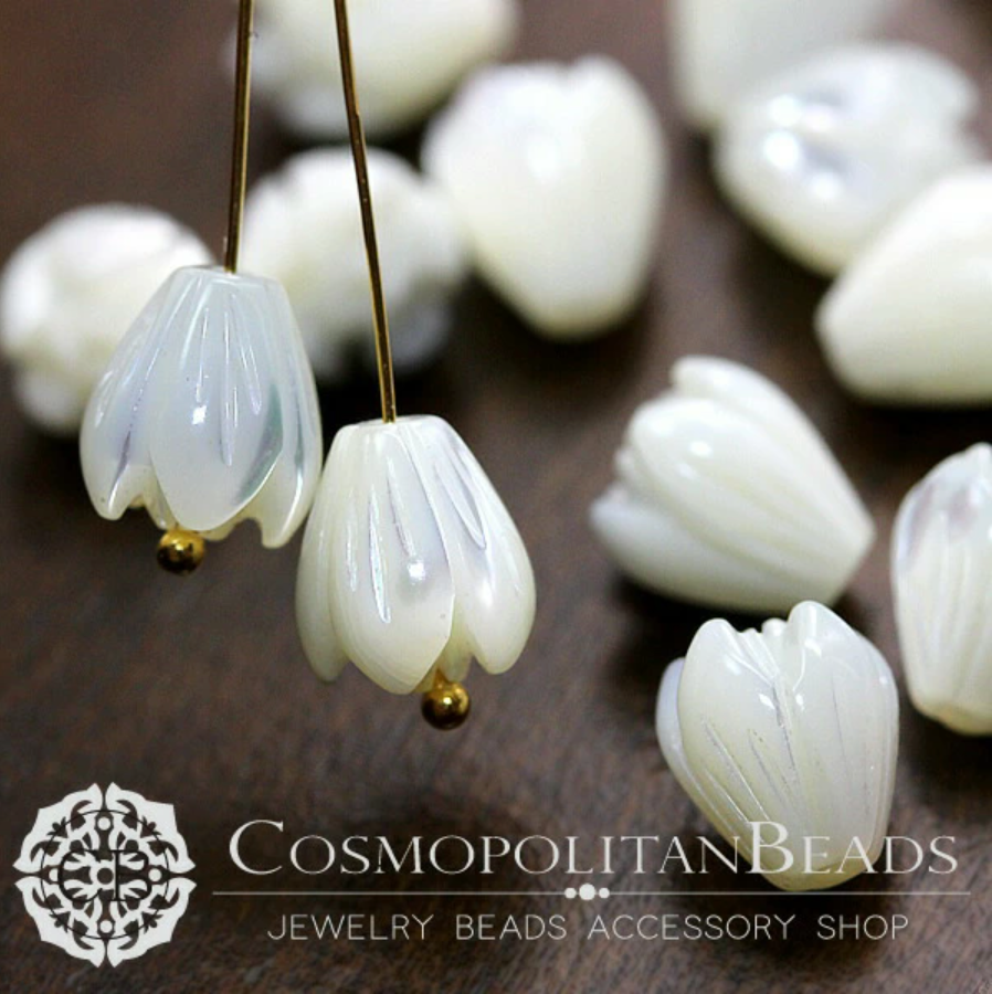 [Shell] Shell Mother of Pearl (Snowflake Lily of the Valley) Hole diameter approx. 0.6-0.7mm